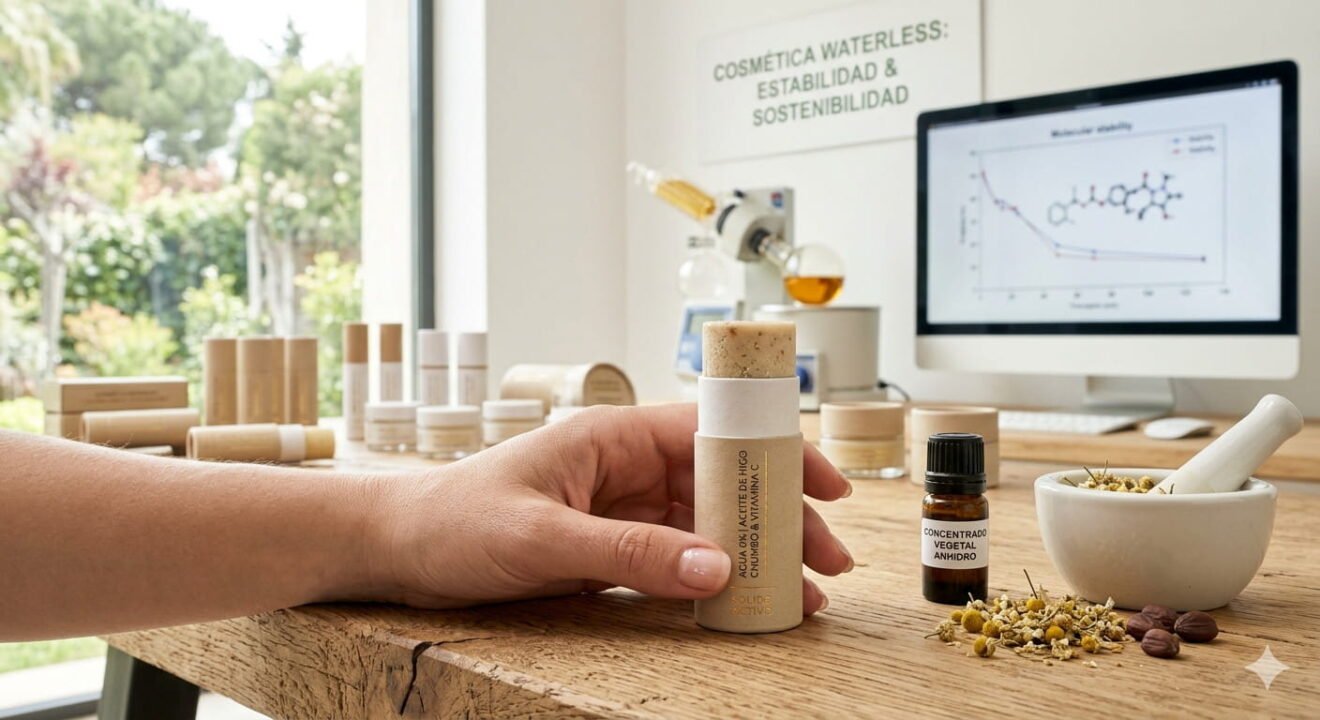 El Futuro es Waterless: Cosmética Sólida y su Impacto en la Estabilidad de Activos.