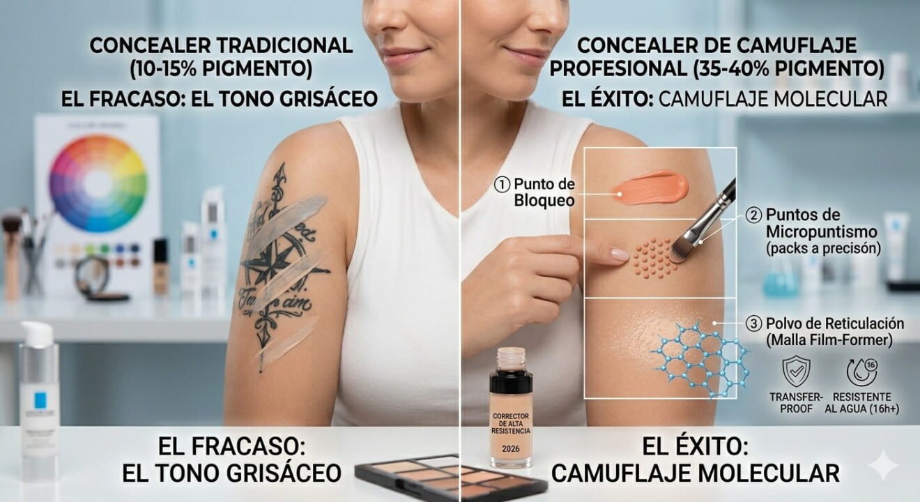 Los Mejores Correctores de Larga Duración para Tapar Tatuajes o Pigmentación Persistente.